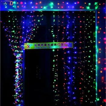 IWHD 6x3M Cortain De LED-uri Lumini de Crăciun în aer liber 110/220V Lumini de Basm UE/SUA Plug CONDUS Craciun Lumină Interioară Ghirlande Kerst