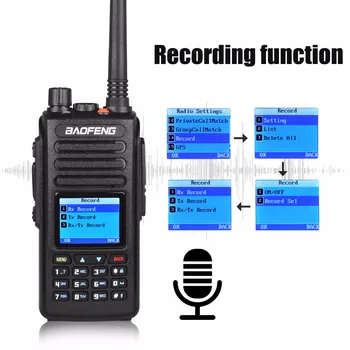 Dmr walkie talkie GPS baofeng dual band dmr radio VHF 136-174MHz&UHF 400-470Mhz digitală două fel de radio cu voce înregistrare DM-1702