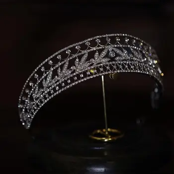 FIDDY898 Epocă Bling Coroană de Nunta Tiara diadema Cu Zirconiu Cristal Elegant Fete Diademe și Coroane Pentru Concurs de Petrecere