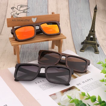 2019 moda Retro Bambus Lemn Polarizat ochelari de Soare de Conducere Pătrat Stil de Ochelari de Soare Ochelari de cal de sex Masculin UV400 Femei Barbati Designer de Brand