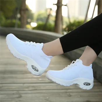 Pantofi de alergare Pentru Femei Dantela-up Adidași de Funcționare Respirabil Rotund Toe Femei Aer ochiurilor de plasă de Pantofi de Sport, Pantofi pentru Femei 2020