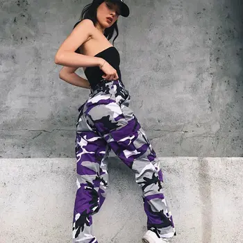 Nouă Femei Camo Cargo Talie Mare Hip Hop Pantaloni Pantaloni Militare De Lupta Armata Camuflaj Pantaloni Lungi Fierbinte Codrin