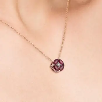 VISTOSO Pandantiv din Aur Pentru Femei Reale 14K 585 Galben/Roz/Alb Aur Smarald/Ruby/Safir de Logodna cu Diamant Cadou Bijuterii Fine