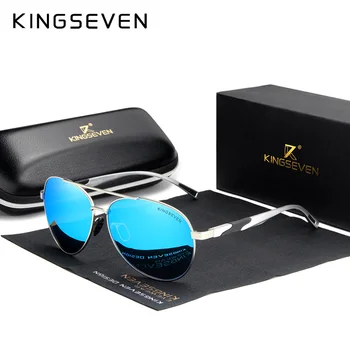 KINGSEVEN Brand de Design din Aluminiu pentru Bărbați ochelari de Soare Polarizat de Înaltă Definiție Lentile de Conducere Oglindă ochelari de Soare Femei Gafas De Sol