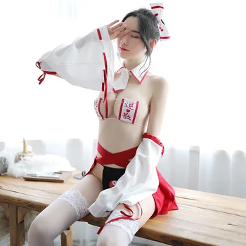 Femeile Chineze Han fu Vrăjitoare Uniformă Hanfu Sexy Club Bikini Set de Lenjerie Costume de Halloween Retro Anime Psihic Costume Cosplay