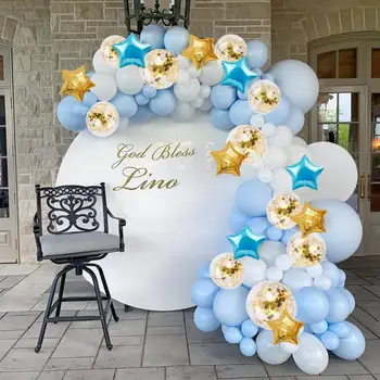 QIFU Stele Confetti Balon Ghirlanda Arc Kit Nunta Baloane Copil de Dus Baloane Happy 1st Birthday Party Decor Copii