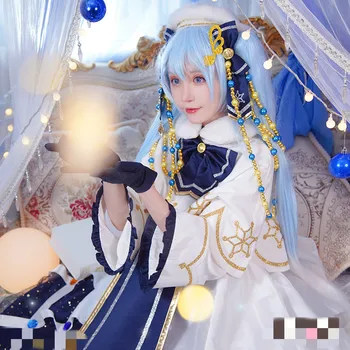 Anime Miku VOCALOID 2021 Zăpadă Miku Cosplay Costum Femeie Rochie Minunat Tinutele de Crăciun Seturi Cadou