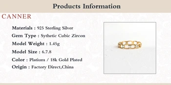 CANNER Decupaj Inel cu Diamant de Argint 925 Anillos Inele de Aur Pentru Femei de Lux Bijuterii Fine Inele de Nunta Bague Bijoux