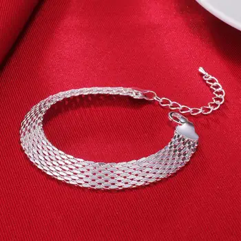 Aimarry Argint 925 Înaltă Calitate Țese Brățară Pentru Femei Barbati Cadouri De Logodna Nunta Bijuterii De Moda