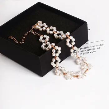 Perla Clavicula Lanț pentru Femei-Stil coreean Rece Ornament de Gât Cravată Colier Guler Scurt Guler de Moda