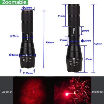 Zoomable Coyote Porc de Vânătoare Prădător Lanterna 1000 Lumeni 350 curte de arma Arma de Lumina+Luneta Monta+Switch+18650+Incarcator USB
