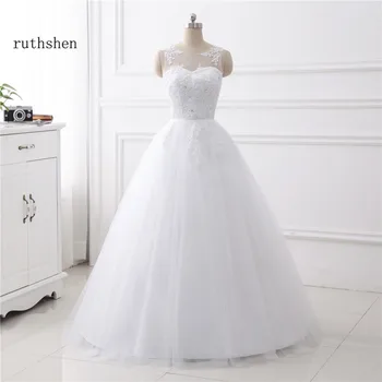 Ruthshen 2020 Nou Rochie de Bal Rochii de Mireasa Ieftine In Stoc Real Foto Vestidos Boda Dantela Aplicatii de Cristale Vestido De Noiva