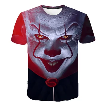 Ficțiune groază de Vară Casual 3D Imprimate Stephen King e Copii T-shirt cu maneci Scurte pentru Copii Horror Clown băiat/fată T-shirt