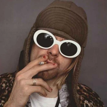 Noua Epocă Clasic NIRVANA, Kurt Cobain, ochelari de Soare Barbati si Femei Retro Oval ochelari de Soare Moda Unsix UV400 Ochelari de Gafas