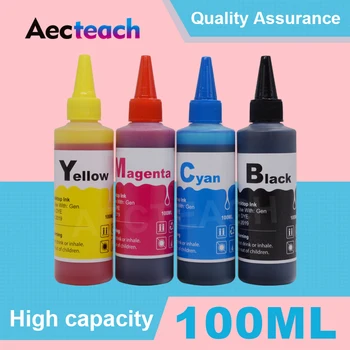 Aecteach 100ML Refill cerneala Dye Kit pentru Epson T0711 Stylus DX6050 DX7400 DX7450 DX8400 DX8450 DX9400 DX9400F Printer Cartuș de Cerneală
