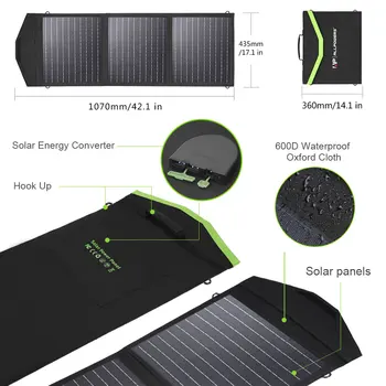 PUTERILE 60W Solar Panou Solar Pliabil Incarcator Dual USB 5V 18V DC Ieșire Impermeabil pentru Telefonul Mobil Camping Bărci