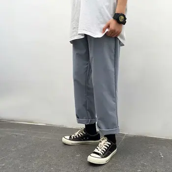 Pantaloni Barbati-coreean Streetwear Mare de Moda de Agrement Solide în Vrac se Potrivesc Mens Glezna-lungime, Masculii Vânzare Fierbinte pantaloni de Trening Hip Hop Chic