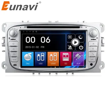 Eunavi Dublu 2 Din 7 Inch cu DVD Auto Player Radio Pentru FORD/Mondeo/S-MAX/C-MAX/Galaxy/FOCUS 2 cu Navigatie GPS 1080P Gratuit Harta BT