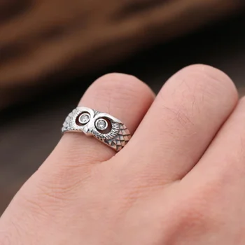 S925 argint moda mini bufnita inel bijuterii argint pur închis bufniță ring de sex feminin de bijuterii cadou