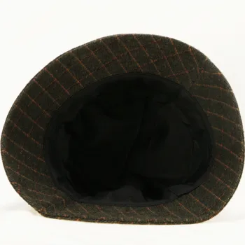 Pălărie de iarnă pentru femei nou sosit gros de lână pălărie dungi și carouri model palarie de blana caldă de toamnă găleată pălării