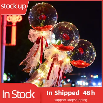 4 LED-uri de Lumină Balon Stick Petrecere Decoratiuni copii Cer Baloane Globos Suport stativ Nunta Decor de Baloane Consumabile #10