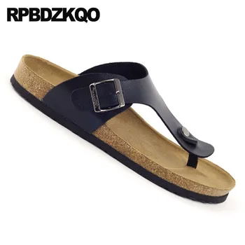 Dimensiune 45 toe loop metal pantofi curea negru rezistent la apa plută mare, slide-uri de moda de apă barbati sandale din piele de vară în aer liber, papuci