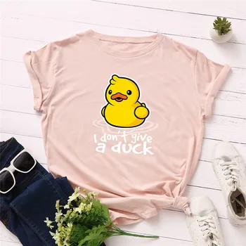 Noul Duck Print T Shirt Femei, Plus Dimensiune Camasi De Bumbac O-Gat Maneci Scurte Harajuku Tricou Amuzant Grafic T Shirt Camiseta Mujer