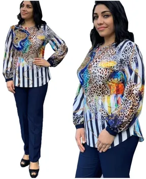 2 Bucata Set Pentru Femei Slim Solid Pantaloni Si Maneci Lungi Leopard De Imprimare De Top 2021 Primavara Toamna De Moda Doamnă Birou Costum De Haine
