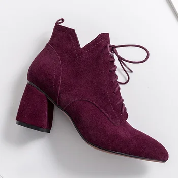 2020 Noua Toamna/iarna cizme Femei din piele Pentru a menține cald Chelsea cizme cu toc Înalt cizme brand European pantofi pentru femei