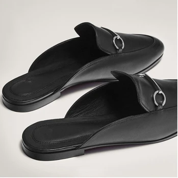 Uscat ins blogger pantofi de vara pentru femei anglia offcie doamna piele naturala confort slip-on catâri papuci de femei pantofi pentru femeie