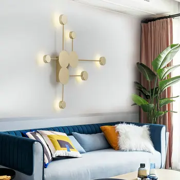 Minimalist Modern Aur Alb Negru LED Lampă de Perete pentru Scara, Dormitor, Living Sufragerie Loft Sală de Coridorul Nordic Interior Decor