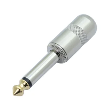 10buc/lot 1/4 inch Mufa Jack 6.35 mm Mono Conector Cu arc Coada Placat cu Aur Efecte Chitara Pedale Microfon Conector