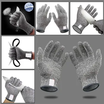 1Pair Instrumente de Siguranță Anti-cut Mănuși de Sârmă din Oțel Inoxidabil Gadget-uri de Bucătărie Multifuncțional Măcelar Cut-Mănuși Rezistente la