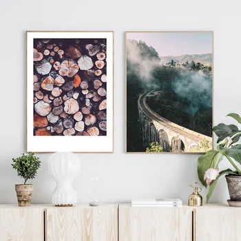 Canyon Pădure De Iarnă Nordice Stil Poster Canvas Peisaj De Artă Decorativă De Imprimare Pictura Pe Perete Scandinave Acasă Decorare Imagine