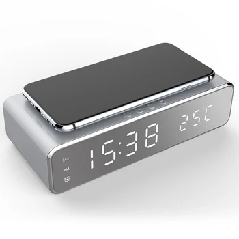 Electric LED Ceas cu Alarmă Cu Telefon Încărcător Wireless Desktop Termometru Digital Ceas HD Oglindă Ceas Cu Data Decor Acasă