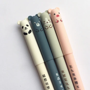 30pcs/lot Porc Minunat Panda Mouse-ul Suporta Erasable stilou gel Scris Stiloul Școală de Aprovizionare de Birou cadouri pentru Copii en-gros de 0,35 mm