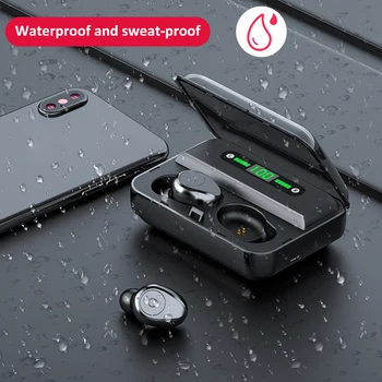Erilles Cască Bluetooth Stereo pentru Căști fără Fir rezistent la apa Anulare a Zgomotului Mini Bărbați de Funcționare Căști In-ear Căști setul cu Cască