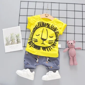 Drăguț Imprimate Pește Copii Băieți Fete Haine de Vară Desene animate Bumbac pentru Sugari Costum de Sport pentru Un Băiat Tricou + pantaloni Scurti Imbracaminte Copii