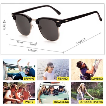 LeonLion 2021 Polarizate de Epocă Semi-fără ramă de Brand Designer de ochelari de Soare Femei/Bărbați Clasic Retro Oculos Gafas De Sol UV400