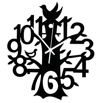 Artizanatul Copac în Formă de Ceas de Perete Timp de 12 ORE de Afișaj Cuarț Acasă Decorative de Perete Autocolant Ușor de Citit