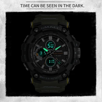 SMAEL Moda pentru Bărbați LED Digital Cuarț Ceas Barbati Top Brand de Lux Militare Impermeabil Ceasuri Sport Luminos Afișaj Dual Ceas