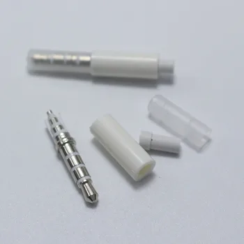10buc căști stereo de 3.5 mm plug cu coada si Capac de protecție împotriva Prafului 4 pol audio de 3,5 mm mufa Jack Adaptor conector pentru iphone alb