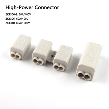 De mare Putere Cablu Splitter Cutie de Joncțiune Rapid Electrice de Cabluri Conector Bloc Terminal 60A/400V 1-6mm2 80A/1000V 2.5-10mm2