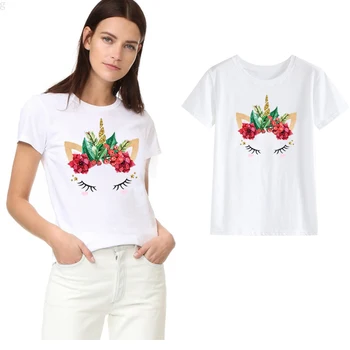 LUS LOS Unicorn Imprimare Alb T-Shirt Femei de Moda Primavara-Vara Mâneci Scurte T-Shirt Confortabil