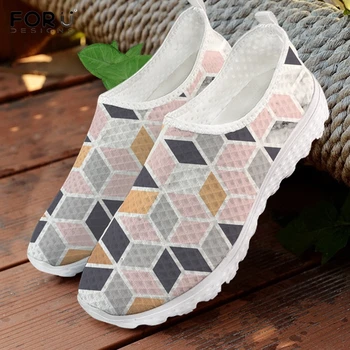FORUDESIGNS Geometrice Marmură Imprimate Vara Alunecare Pe Adidași de Moda Casual, Design de Brand Pantofi de sex Feminin, în Afara Plaja Doamnelor Pantofi