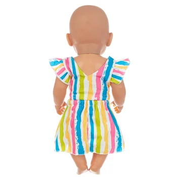 2020 Nou Stripe dress Papusa Haine se Potrivesc Pentru 18inch/43cm-a născut copilul haine Papusa reborn Papusa Accesorii