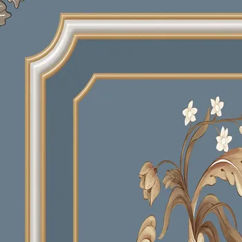 Personalizat Tapet Mural Europeană Stil Retro Flori Lumina de Fundal Albastru Decor Perete Living cu TV, Canapea de Lux gazete de Perete 3 D