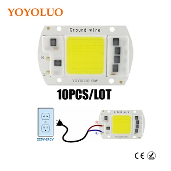 10BUC/LOT LED COB Chip 20W 30W 50W LED Lampă Bec 220V Intrare Inteligent IC Pentru DIY Inundații LED Lumina Alb Rece Alb Cald bec de pe Stradă