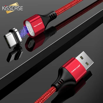KISSCASE 3A Magnetic Cablu USB de Tip C Pentru Samsung S20 A51 A71 Magnet Micro USB de Încărcare Rapidă Sârmă de Date Cabo Pentru Xiaomi 10 Huawei