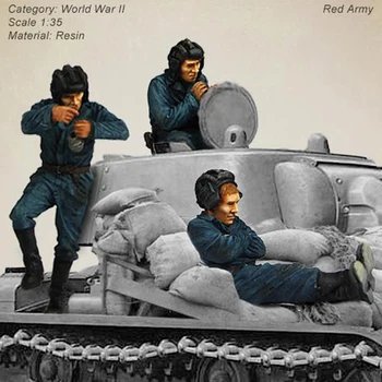 Adunarea Nevopsite Scara 1/35 3 membru tanc Sovietic ofițer de figura Istorică Rășină Model